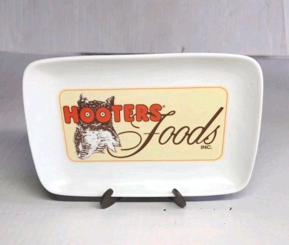 Hooters Serving Bar Drink Tray Tinket Dish Man Cave Appetizers Display Plate